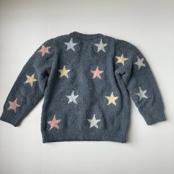 Lola and the Boys Baby You’re A Star Fuzzy Lounge Set Gray Pastel Stars Size 6 - Picture 4 of 6